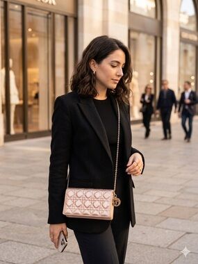 Dior Lady Dior Wallet on Chain - limited edition Metallic Rose Gold